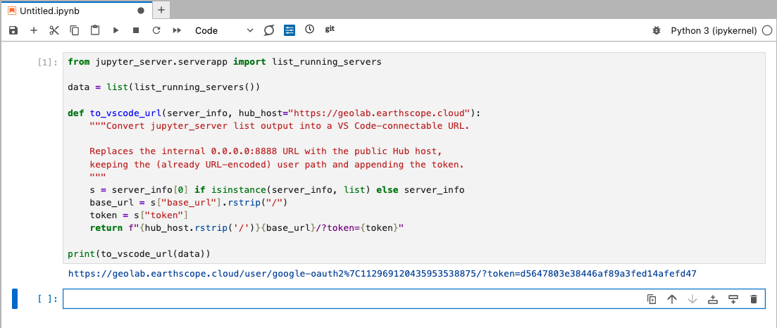 Get GeoLab instance URL